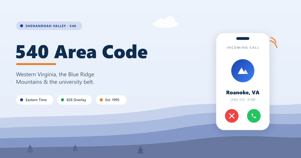 540 Area Code: Location, Cities, Time Zone and Phone Lookup